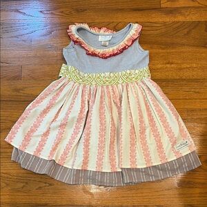 SweetHoney Silver Gray Smocked Ruffled Sundress
